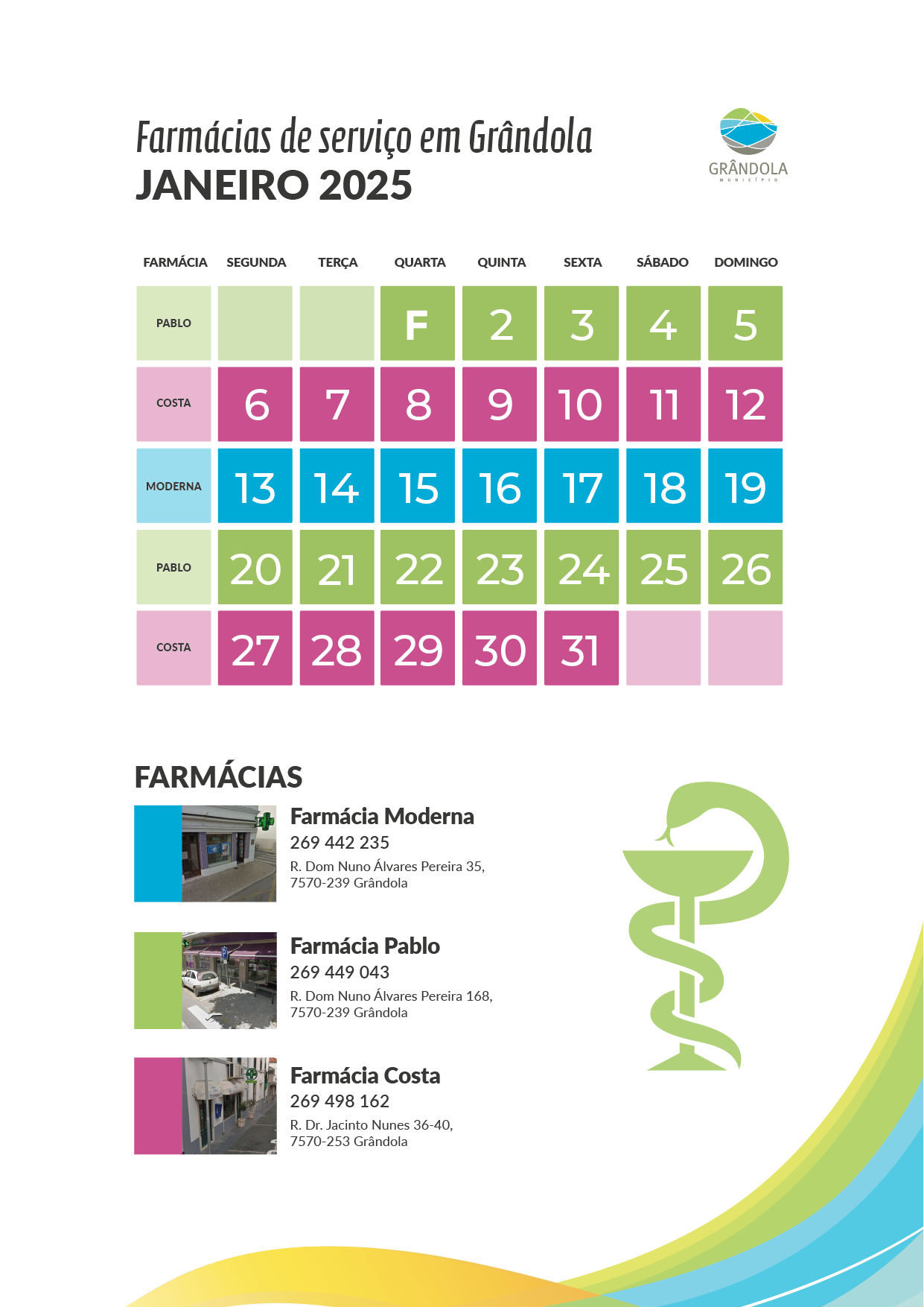 Farmácias de Serviço em Grândola | janeiro 2025